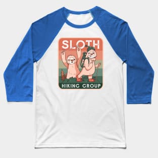 Funny Vintage Sloth Hiking Group Baseball T-Shirt